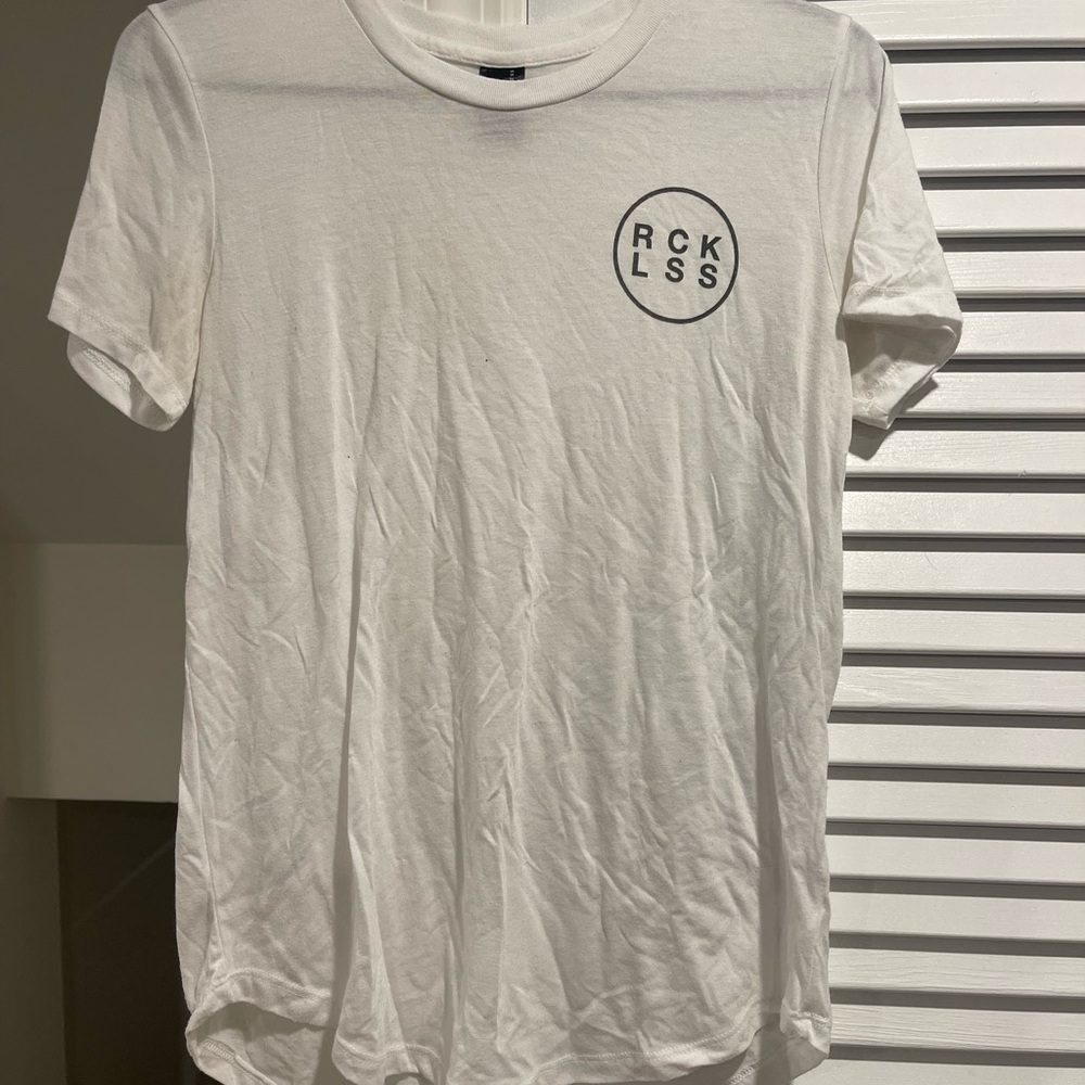 Young & Reckless White Short Sleeve Tee with Chest Logo